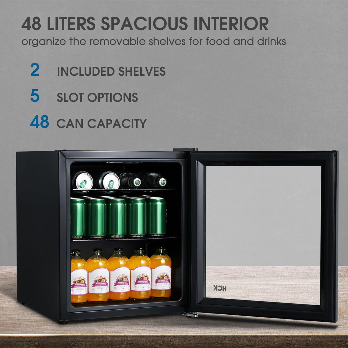 Bierkoelkast – Drankkoelkast – Mini-Koelkast – Kleine Koelkast – Minibar – 48 Liter Inhoud – Stille Werking 39 dB