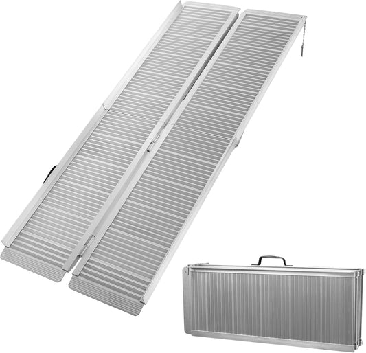 Rolstoel oprijplaat oprijhelling 2x vouwbaar aluminium 152cm 270kg koffer