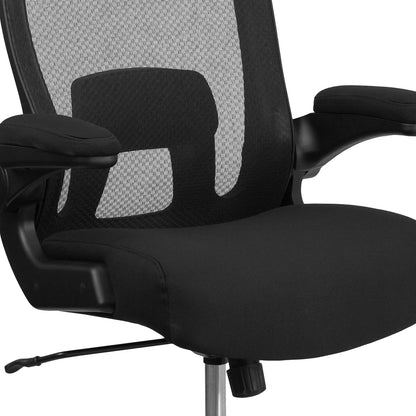 Flash Furniture Grote en hoge bureaustoel | Zwarte Mesh Executive Draaibare Bureaustoel met Lumbale en Rugsteun en Wielen