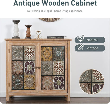 ALPHA HOME Sideboard with 2 Compartments, Multifunctional Cabinet, Kitchen Cupboard, Side Cabinet with Double Doors, Garden Cabinet, File Cabinet, Hallway Cabinet, Storage Cabinet, 36 x 89 x 84 cm