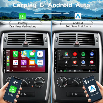 64G + 4G 8Core (2CA75+ 6CA55) Android 14 autoradio 9 inch met display voor Mercedes Benz B200 Sprinter Vito W639 Viano W169 W245, autoradio Dual DIN met Canbus MirrorLink Navigation SWC ect