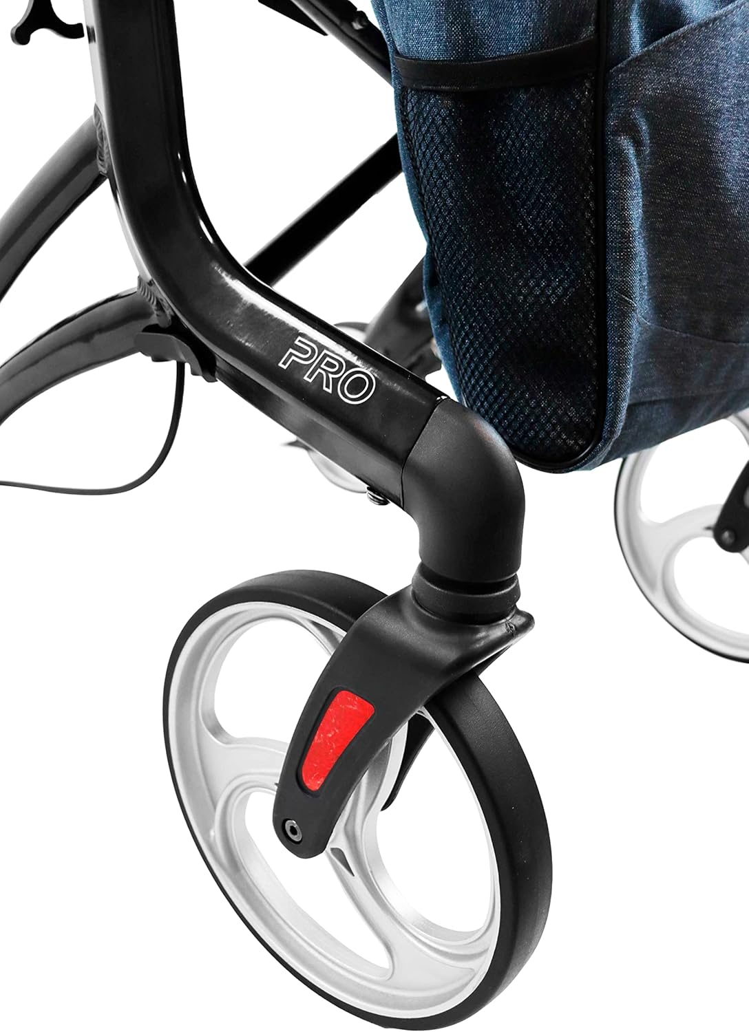 KMINA PRO - Rollator Voor Lange Mannen (1,70 Tot 2 M), Extra Hoog Met Zitje, Grote Wielen, Opvouwbaar, Large Size