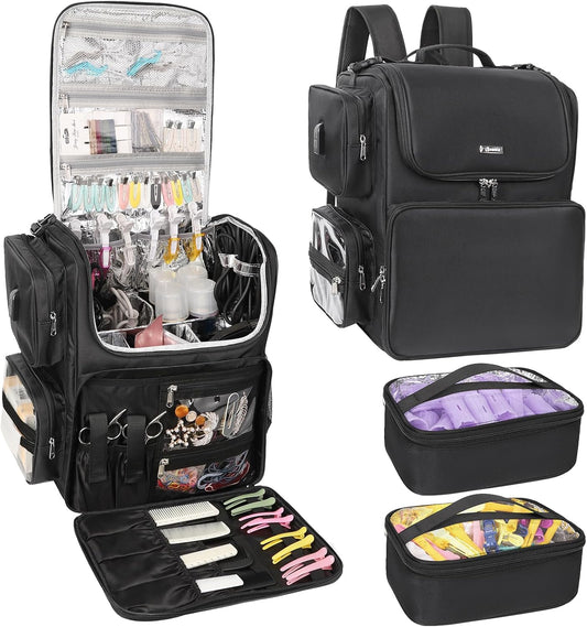 Relavel Hair Tools Reistas, haarstylist, rugzak, kapper, cosmetologie tas, warmte-isolatie, volledige laag voor krultang, haarstijltang, reisaccessoires, trein case, kappersorganizer
