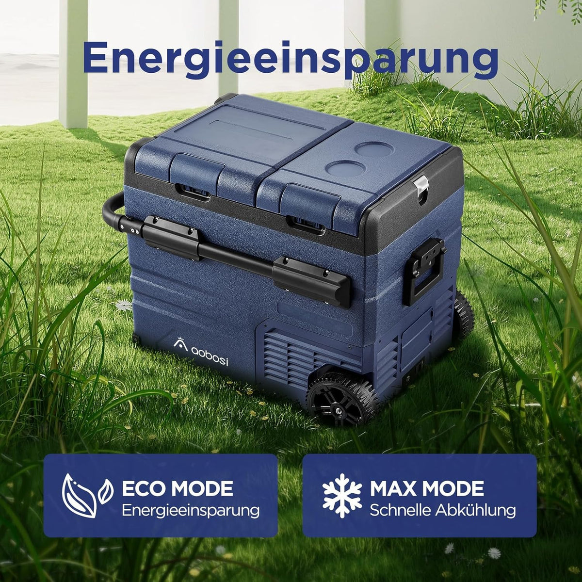 AAOBOSI Koelbox voor de auto, 45 liter, met USB-aansluiting, twee zones en dubbele deuren, elektrische koelbox tot -20 °C, voor auto, vrachtwagen, boot, camper, camping