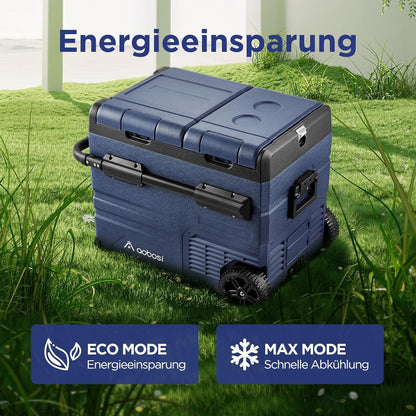 AAOBOSI Koelbox voor de auto, 45 liter, met USB-aansluiting, twee zones en dubbele deuren, elektrische koelbox tot -20 °C, voor auto, vrachtwagen, boot, camper, camping