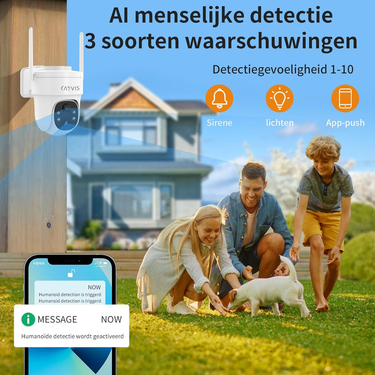 2K 3MP Bewakingscamera Voor Buiten, 2.4Ghz WIFI Camera, Camerabewaking Buiten, 360° zicht, met 2-Weg Audio, Automatische Tracking, Nachtzicht in Kleur, PIR-bewegingsdetectie, Werkt met Alexa,2pcs