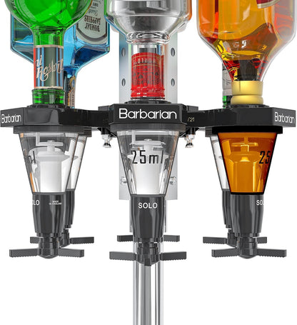Barbarian 4/6 Flessen Roterende Optiek voor Geesten - Bar Butler Shot Meet Beugel Alcohol Wijn Ondersteboven Drinkdispenser Thuis Bar Man cave (6 Fles)