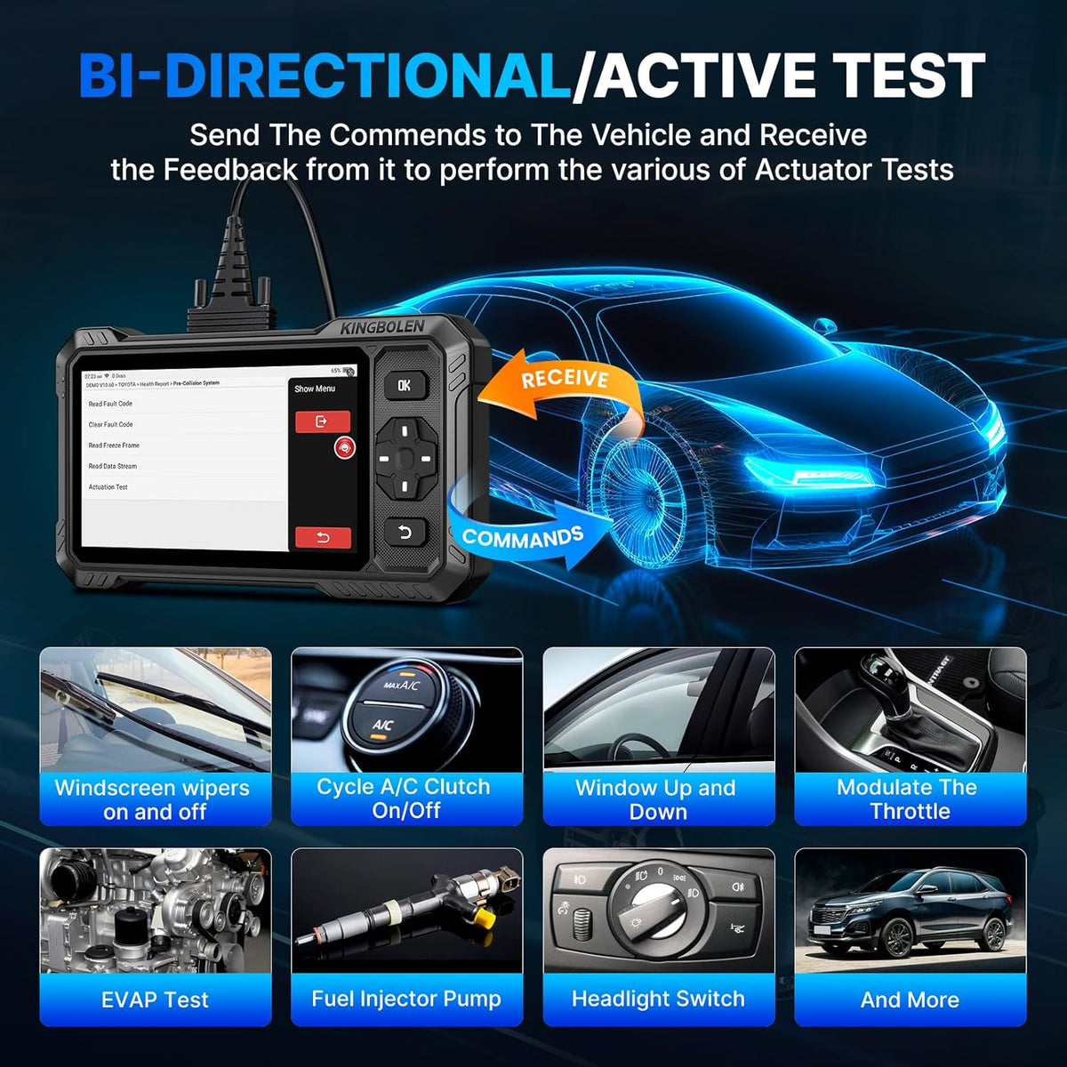 OBD2 Scanner, KINGBOLEN S6 Elite Volledig Systeem Auto Diagnostisch Gereedschap met 15 Reset Diensten, FCA AutoAuth, Can FD Protocol, Bidirectionele Scan Tool Levenslang Gratis Update