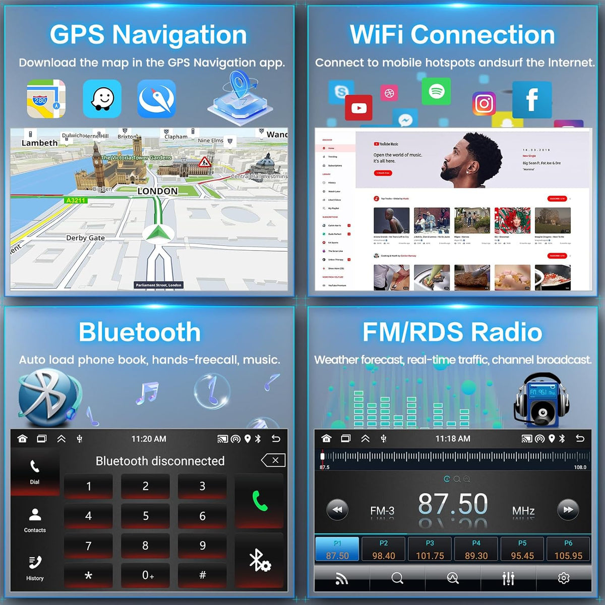 Inefala 2G+64G Android 13 Autoradio 2 Din met 7 Inch Uittrekbaar Scherm, Draadloze Carplay & Android Auto, Auto Radio Bluetooth met GPS WiFi FM/RDS BT SWC Achteruitrijcamera+Microfoon
