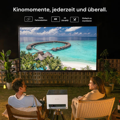 150 inch draagbaar 4K / 8K outdoor canvas met standaard, 3-laags mat wit pvc, 16:9 formaat, 1,3 gain, opvouwbaar, anti-rimpel, windbestendig, inclusief draagtas