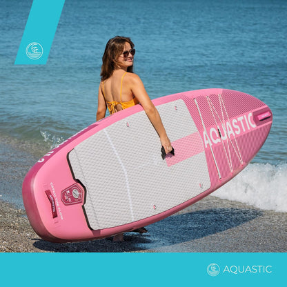 AQUASTIC Perth Pro 11'2" SUP Board Set – complete set met 2-in-1 peddel, kajakzitting, leash 300 cm, pomp, rugzak, Drop Stitch Lite, 165 kg, 340 x 86 cm, voor beginners en gevorderden