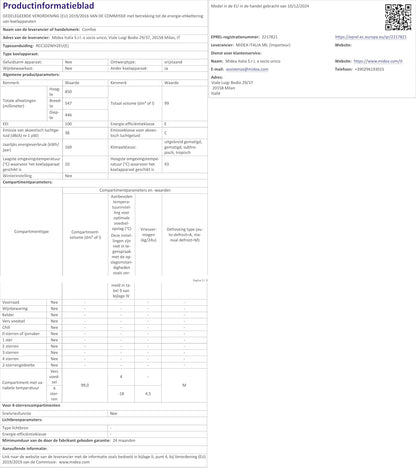 COMFEE RCC102WH2EU(E) Vrijstaande vrieskast, 99 l, om te zetten in vriezer, inverter, 4 sterren, geschikt voor de garage, wit [energieklasse E]