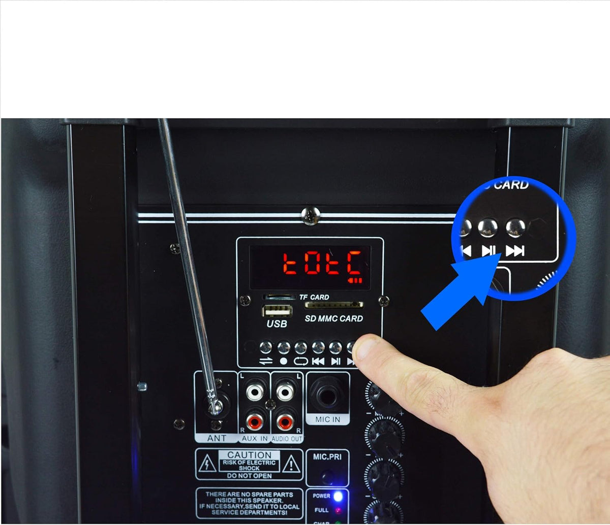 DYNASONIC Dynapro12 Mobile PA geluidsinstallatie microfoons luidsprekersystemen batterij MP3-USB-SD incl. draadloze microfoon geluidssysteem