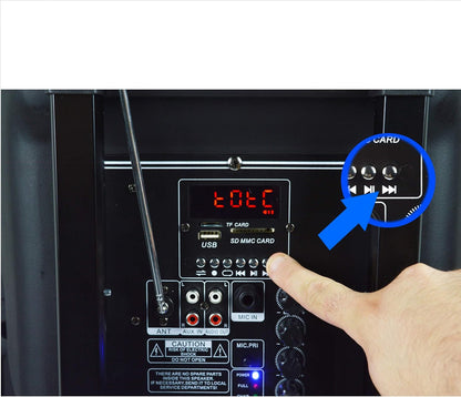 DYNASONIC Dynapro12 Mobile PA geluidsinstallatie microfoons luidsprekersystemen batterij MP3-USB-SD incl. draadloze microfoon geluidssysteem