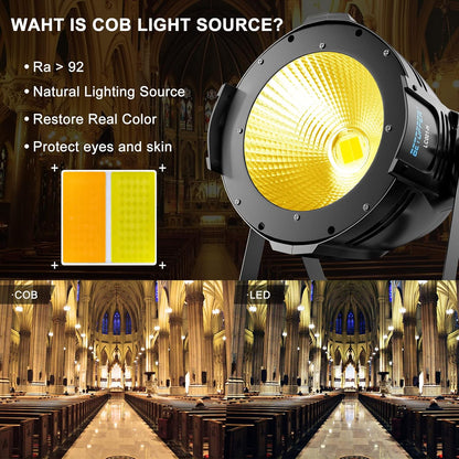 BETOPPER Lichtspelletjes voor avond licht dj DMX per projector 100W COB podiumverlichting wit spotlight stroboscoop lamp voor theater fotostudio disco bar bruiloft feest show LC001-H 4 stuks
