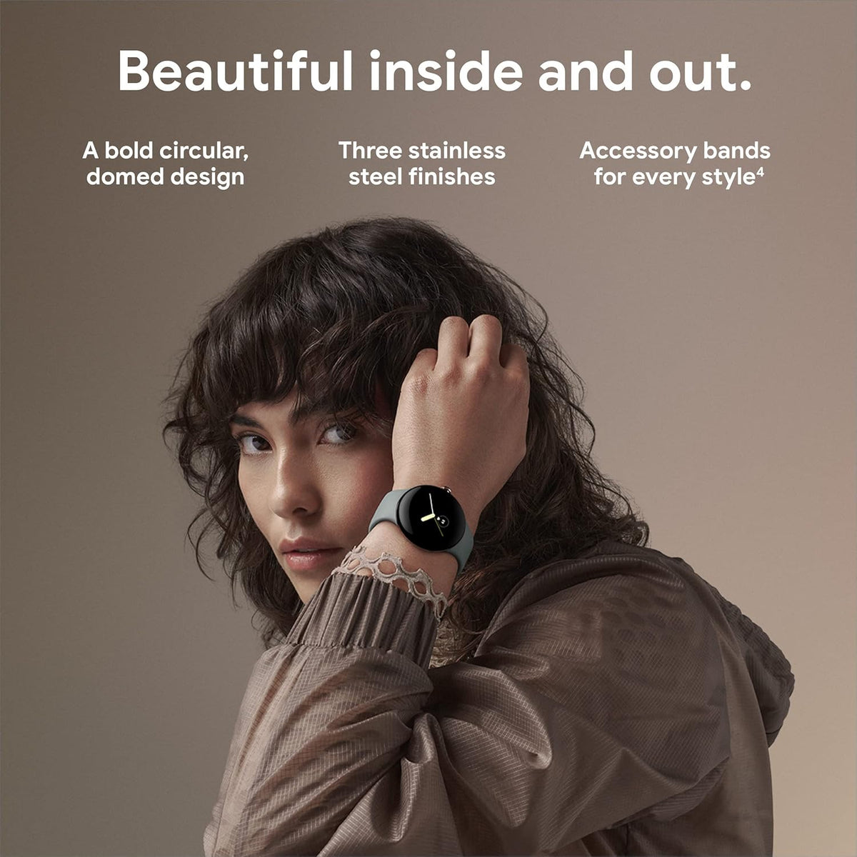 Google Pixel Watch - Android Smartwatch met Fitbit Activity Tracking - Hartslag Tracking Horloge - Matzwarte roestvrijstalen kast met Obsidian Active-band - WiFi