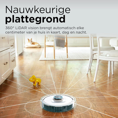 Robotstofzuiger – Robotstofzuiger en Dweil – Automatische Stofbak Leging – Slimme Vloerreiniger – Draadloze Stofzuiger – 3D- & LiDAR-Navigatie – Anti-Allergeen & Geurcontrole