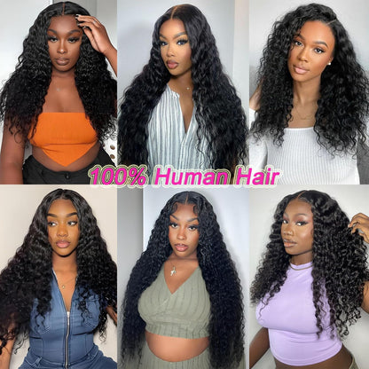 Braziliaanse pruik van echt haar, Deep Wave Lace Front, pruik voor dames, natuurlijk, Braziliaans krullend, 180% dichtheid, 13 x 4, kanten pruik, echt haar, zwart, natuurlijke kleur, voor vrouwen, 24