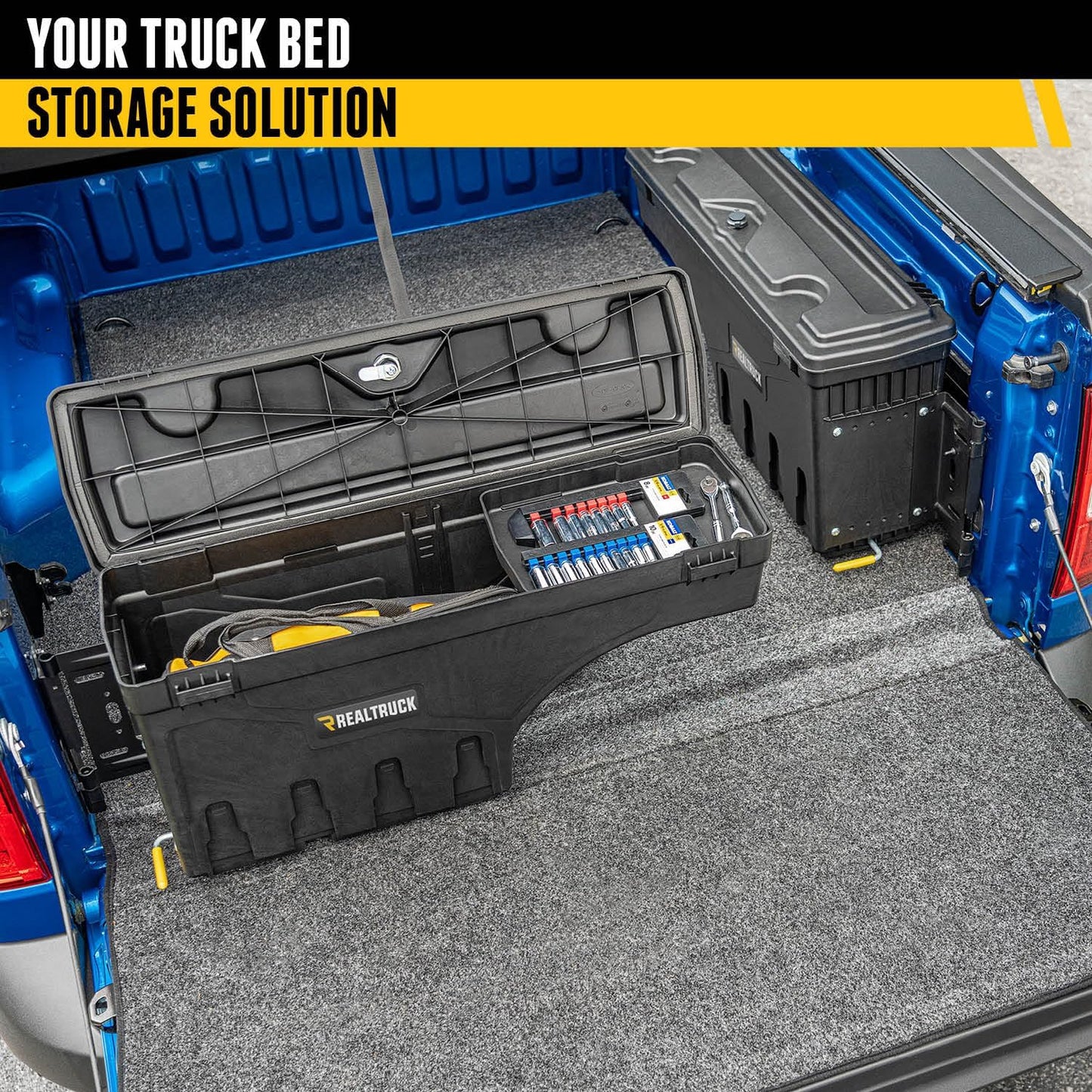 UNDERCOVER SwingCase Opbergdoos voor vrachtwagenbed, SC105D, geschikt voor Chevy/GMC Silverado/Sierra 2500/3500HD stuurprogramma's, zwart