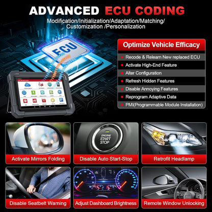 OBD2 Diagnosetool – Autodiagnose Scanner – ECU Codelezer – Foutcode Reader – Auto Scanner – 10,1 Inch Scherm – OEM Topologie Met Online Codering