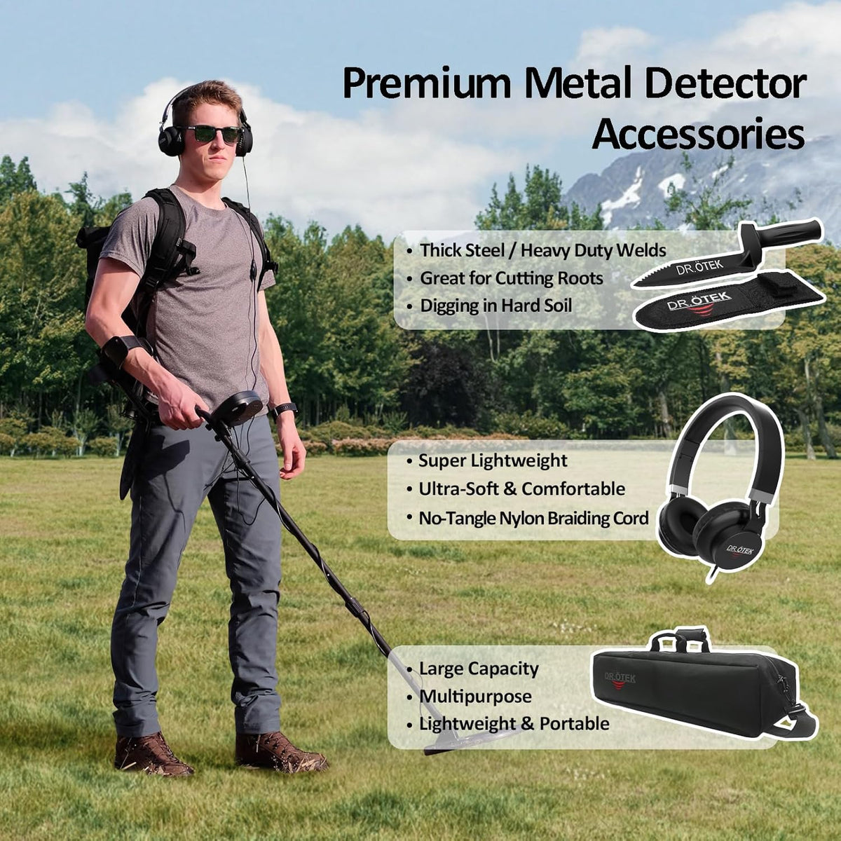 Metaaldetectorset – Metaaldetector – Detectieset – Zoekset – Speurset – Blauw – Digitaal Display – Koptelefoon En Draagtas