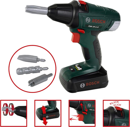Theo Klein 8485 Bosch werkbank nr. 1 I 150 onderdelen I Inclusief accessoires | Accuschroevendraaier op batterijen met licht en geluid I Voor kinderen vanaf 3 jaar