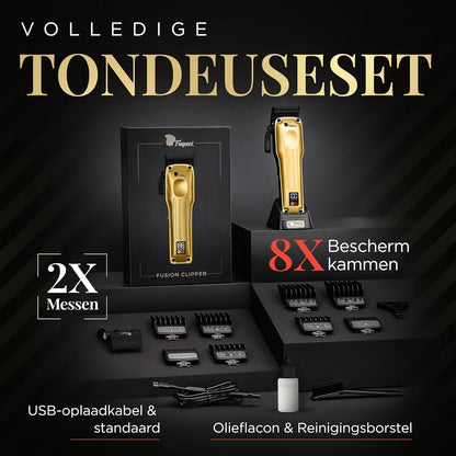 Fagaci Professionele Tondeuse voor Mannen met Superieure Precisie, 5X Langere Scherpte, Kappers Tondeuse Draadloos met 2 Messen (Fade & Taper), Borstelloze Motor