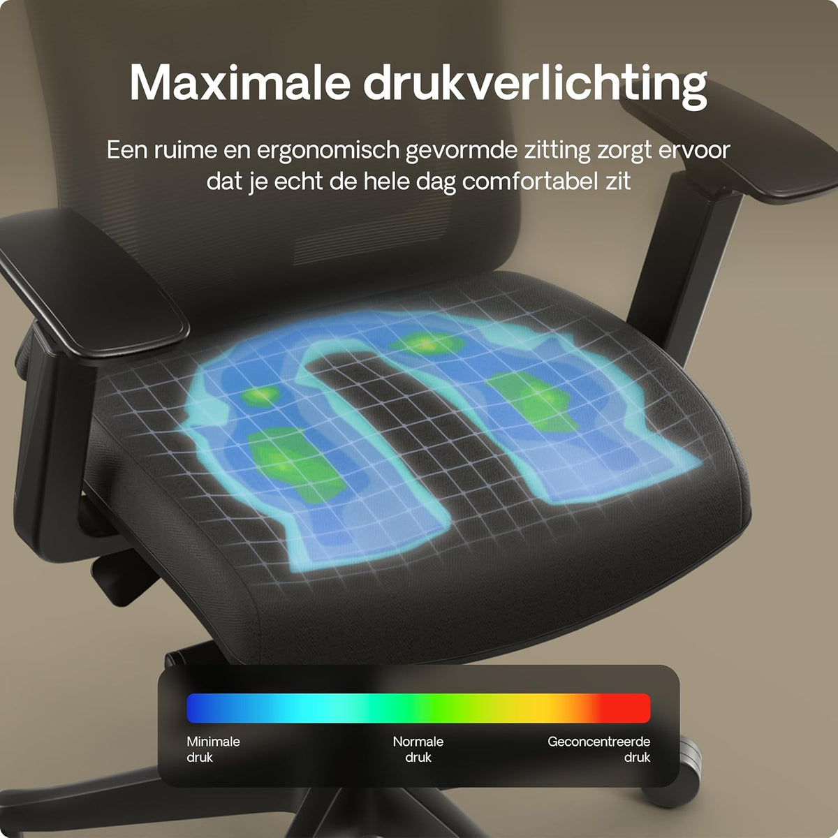 Desktronic SitPro Office Chair - Adjustable Ergonomic Office Chair with Lumbar Support - Back-friendly / Back Pain Free - Computer Chair Height Adjustable & Back Protective - Wide Cushion (Black) - QUORE