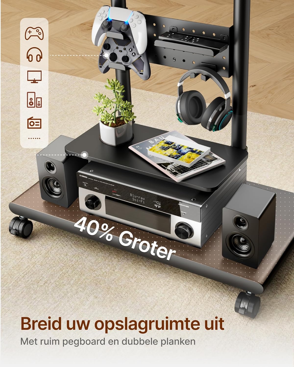 Tv-standaard voor 50-90 inch tv/zwart