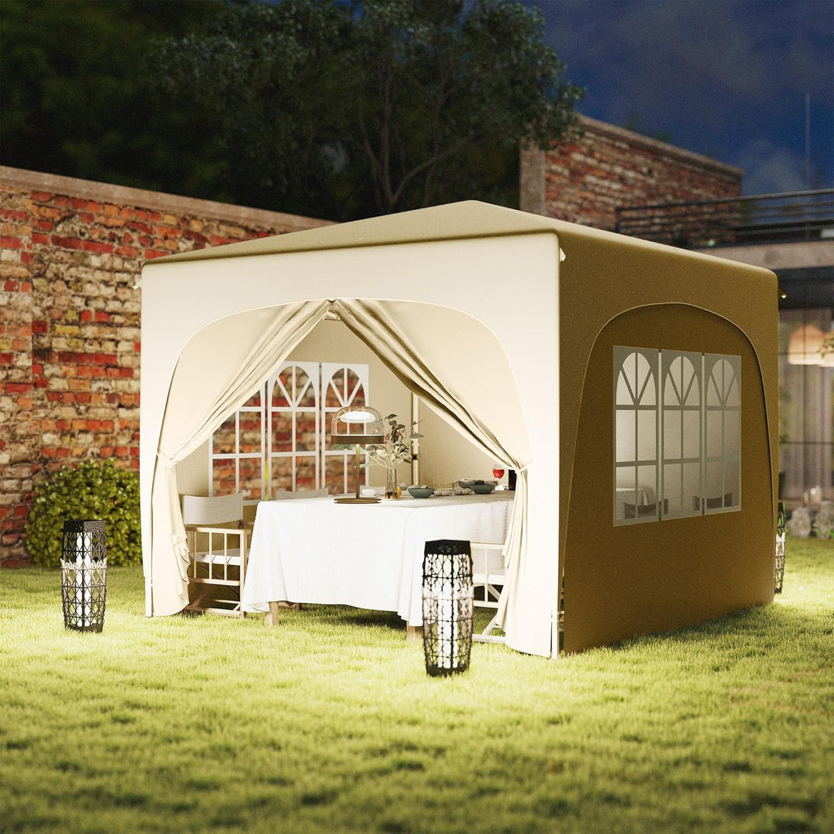 Paviljoen – Tuinpaviljoen – Partytent – Gazebo – Overkapping – 3x3 meter – UPF 50+ UV-Bescherming – Waterafstotend en Opvouwbaar