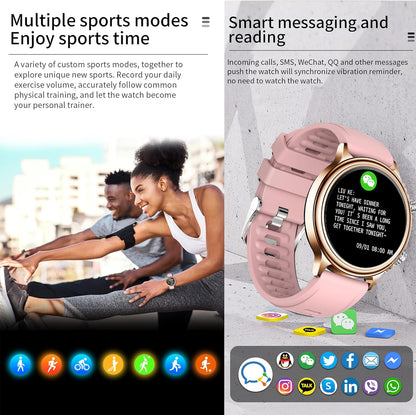 Smartwatch Dames met Bellen/Kiezen via Bluetooth, Smart Watch voor Dames, Slaapmonitor Menstruatie volgen, Calorie Stappenteller Stopwatch Smart Activity-Armband voor Android iOS (Goud)