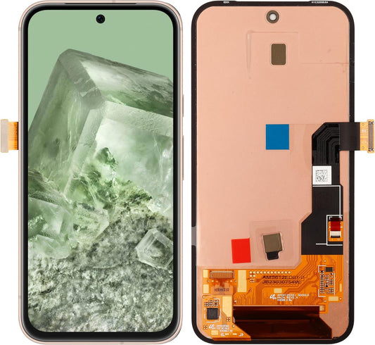 LCD digitaal display, vervanging compatibel met Pixel 8A (zwart met frame) LCD-display, touchscreen, digitizer, montage met reparatiegereedschap