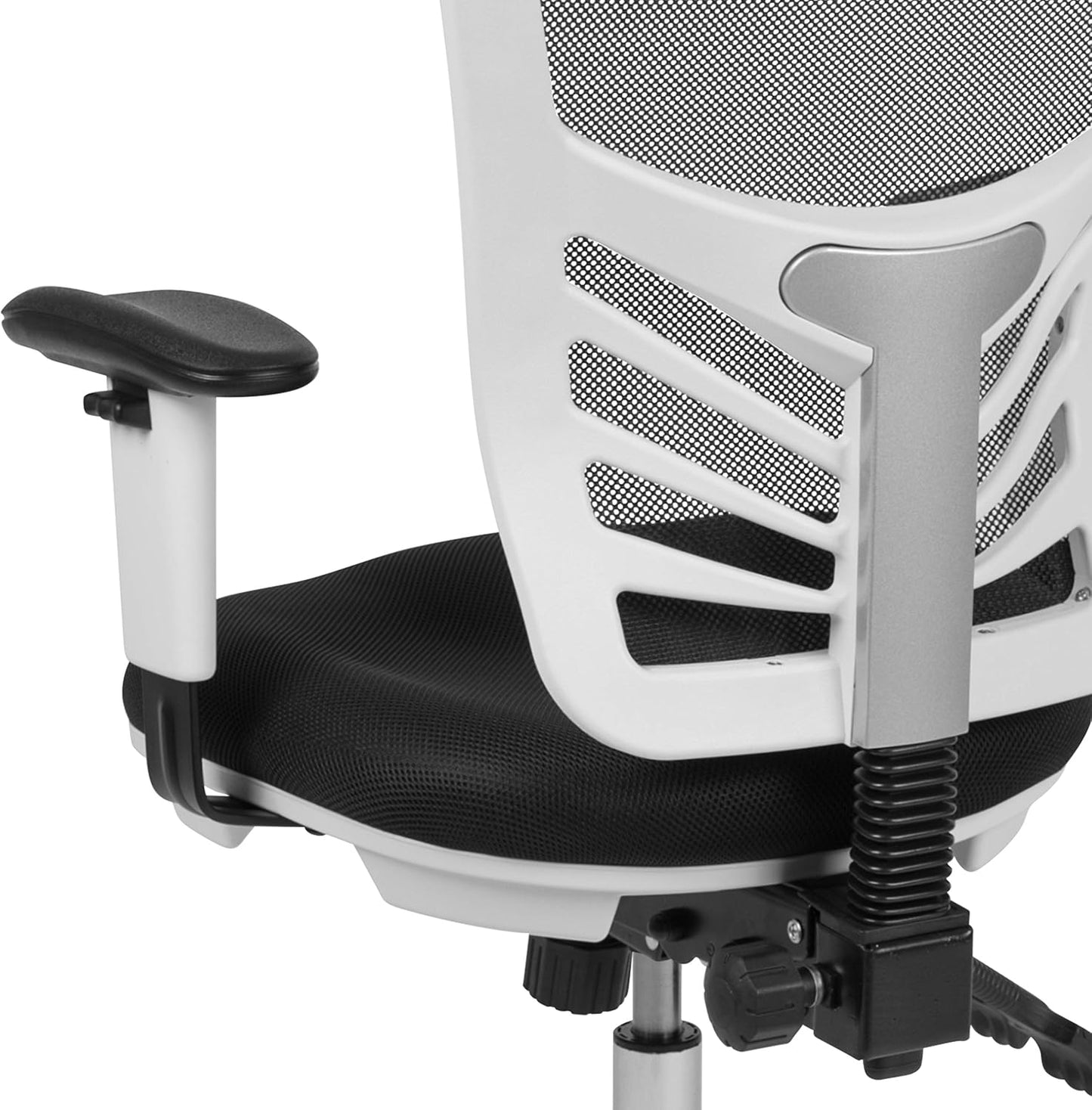Bureaustoel – Office Chair – Werkstoel – Gaming Stoel – Draaistoel – Ergonomisch Mesh – Verstelbare Armleuningen – Wit Frame