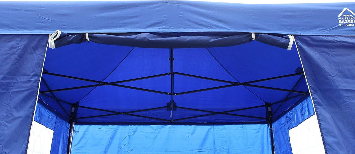 AllSeasonsGazebos 3M x 3M Waterdichte Gazebo Party Tent met Roestvrij Frame en Wiel Draagtas 3m x 3m Royal Blauw