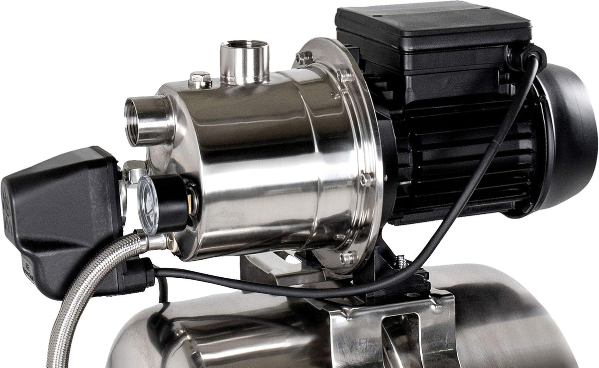 Hydrofoorpomp – Drukpomp – Waterpomp – Drukverhogingspomp – Putpomp – Roestvrijstalen Behuizing – 18L Drukvat Met Voedselveilig Membraan – 550W Motor, 2950 L/u Debiet