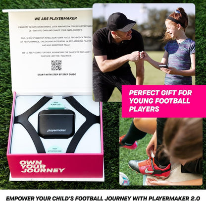 Playermaker Smart Football Tracker for Cleats, 25+ Technical & Physical Football Training Metrics, 12 Month Access to Playermaker Technology App Included, Next-Level Precision Beyond GPS Trackers