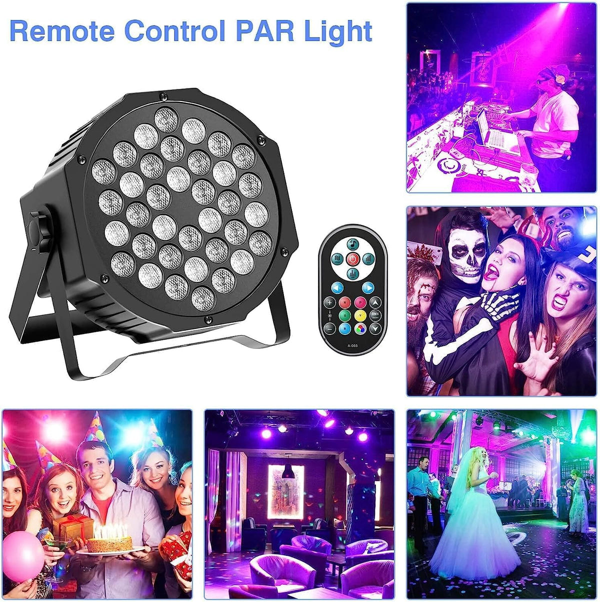 LED Par Lights – LED Stage Verlichting – RGB Partylampen – DJ Lampen – Show Spots – 72W RGB Kleurlicht – Waterdichte Opbergtas Met Afstandsbediening