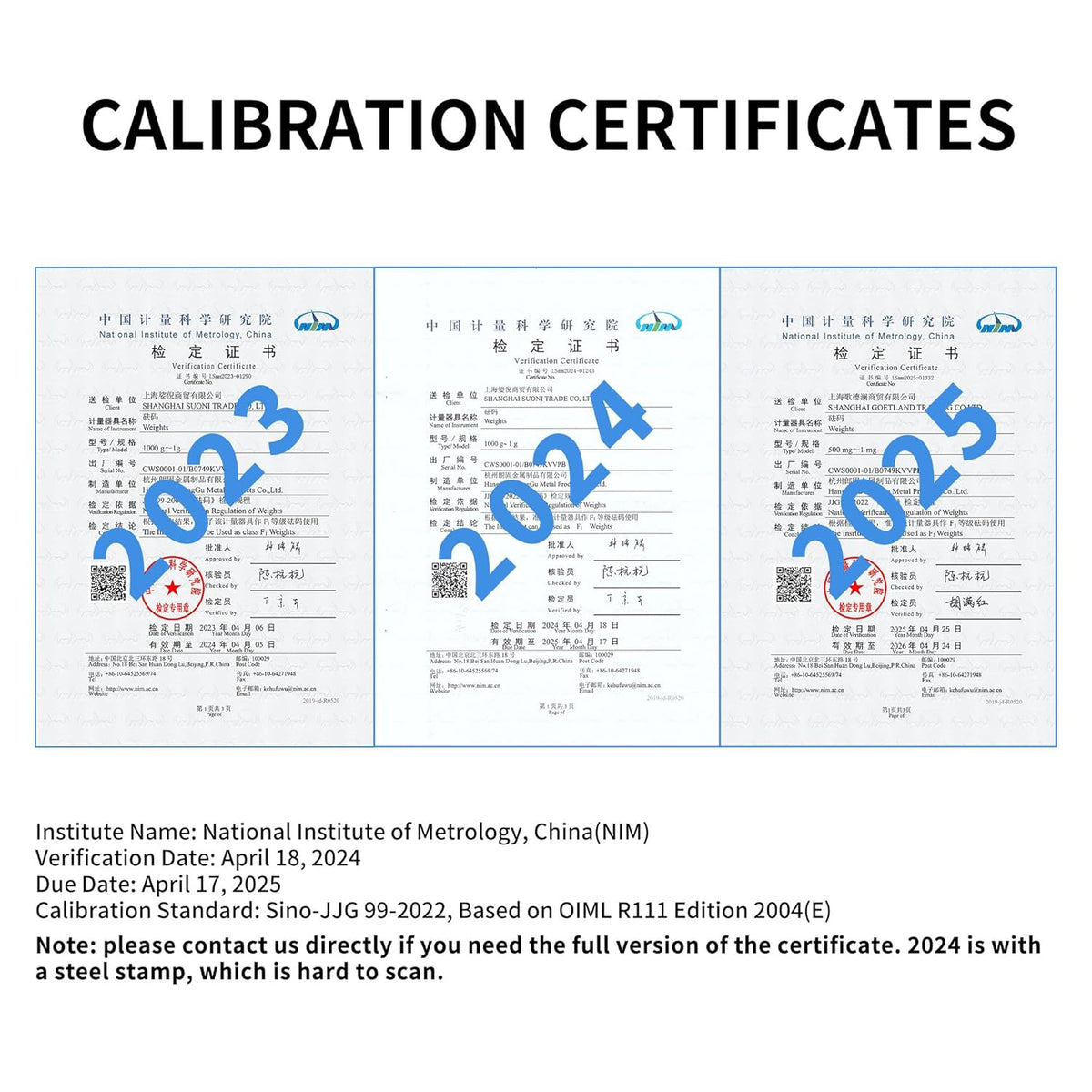 Goetland Gecertificeerde F1 Kalibratiegewichten Set 25 stuks 1mg–1kg RVS Hoge Precisie voor Digitale Weegschaal Laboratorium Onderwijs
