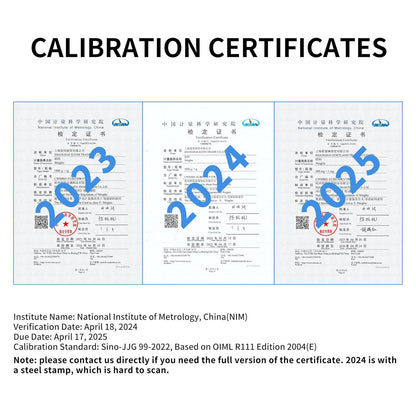 Goetland Gecertificeerde F1 Kalibratiegewichten Set 25 stuks 1mg–1kg RVS Hoge Precisie voor Digitale Weegschaal Laboratorium Onderwijs