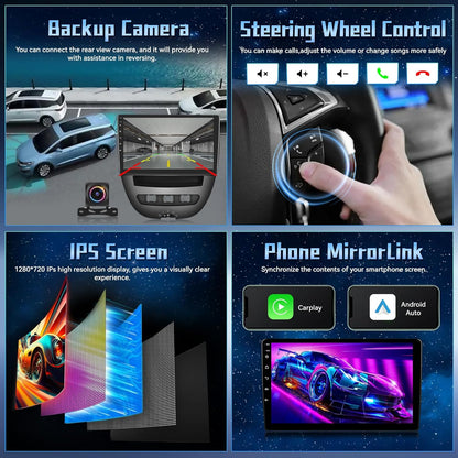 4G+64G 8 Core Qualcomm Car Radio for Toyota Aygo/Peugeot 107/Citroen C1 2004-2014 with Wireless Carplay & Android Auto, 9 Inch Android Car Stereo with WiFi/GPS/Bluetooth 5.1/DPS Hi-Res/FM RDS Radio