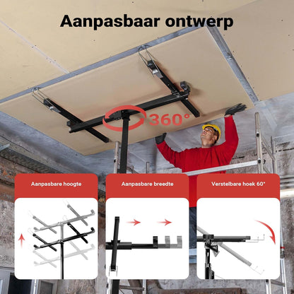 Platenlift – Panelenlift – Paneellift – Paneelheffer – Platenheffer – XL Met 140 Cm Verlengstuk – Werkhoogte Tot 465 Cm – Draagvermogen Tot 68 Kg