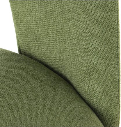 DRW Set van 4 stoelen van fluweel en metaal in groen en goud, 50 x 51 x 86 cm, zitvlak 47 cm