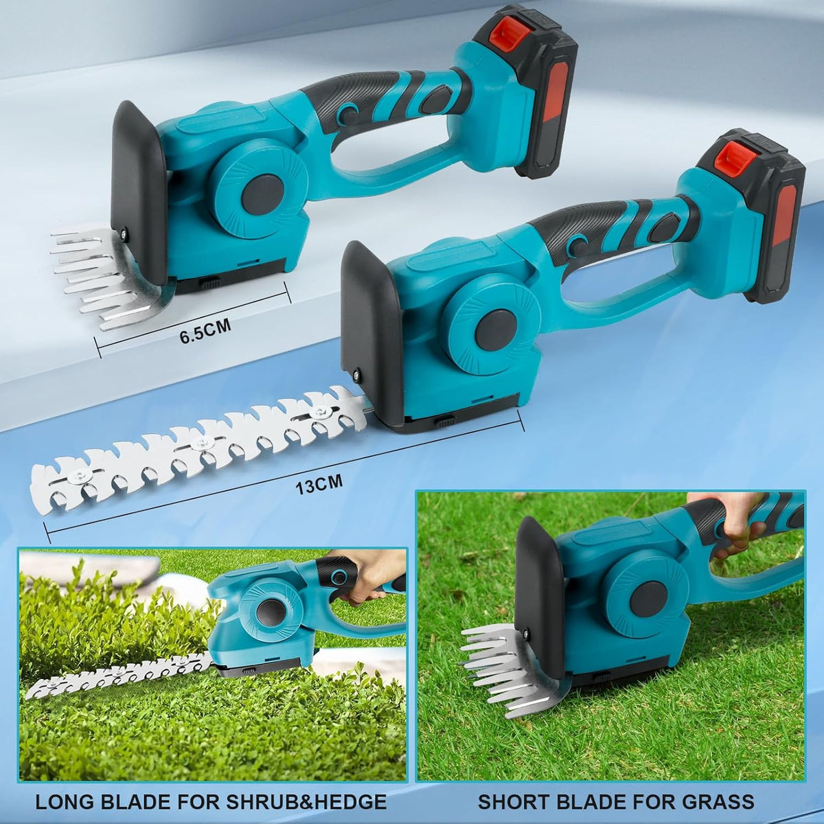 Accuheggenschaar met telescoopstang, elektrische heggenschaar, telescoopstang, compact en licht, krachtige snijprestaties, 2-in-1 onkruidwieden en trimmen heggenschaar