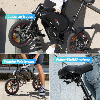 <font dir="auto" style="vertical-align: inherit;"><font dir="auto" style="vertical-align: inherit;">        DYU D3S E-bike, folding bike, 14 inch, electric bicycle, 25 km/h top speed, 40 km range, disc brakes, foldable, for youth and adults       </font><