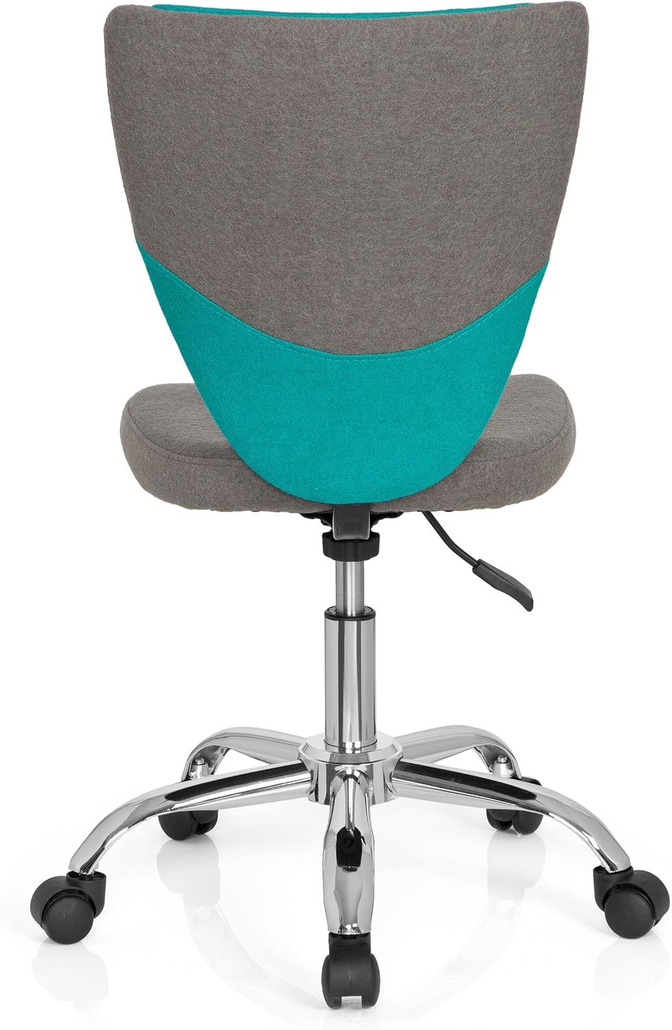 hjh OFFICE 670630 kinderbureaustoel KIDDY COMFORT stof grijs/turquoise draaistoel jeugdstoel bureaustoel, in hoogte verstelbaar