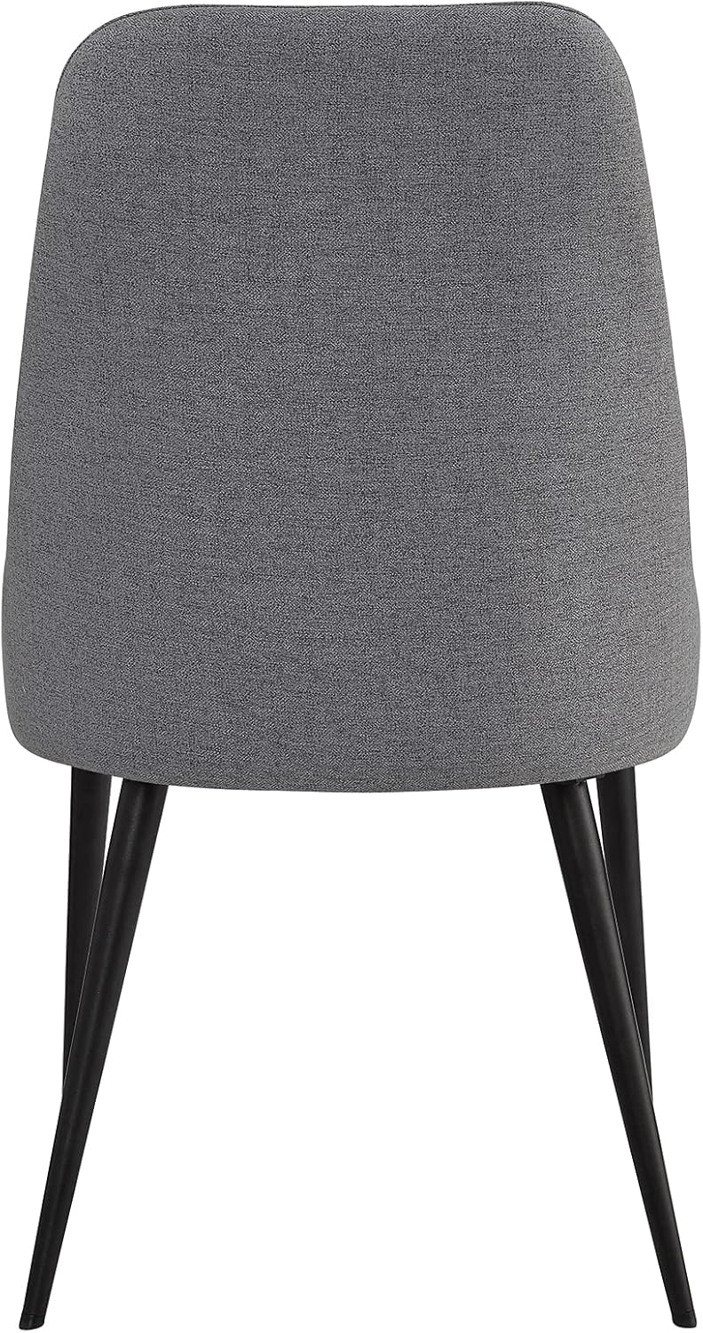 Ball & Cast Gestoffeerde keukenstoelen, set van 2, moderne eetkamer, comfortabele zijstoel met gewatteerde zitting en metalen poten, grijs