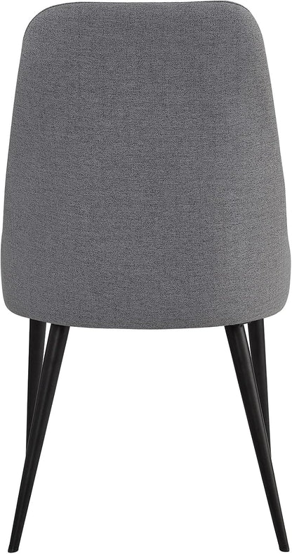 Ball & Cast Gestoffeerde keukenstoelen, set van 2, moderne eetkamer, comfortabele zijstoel met gewatteerde zitting en metalen poten, grijs