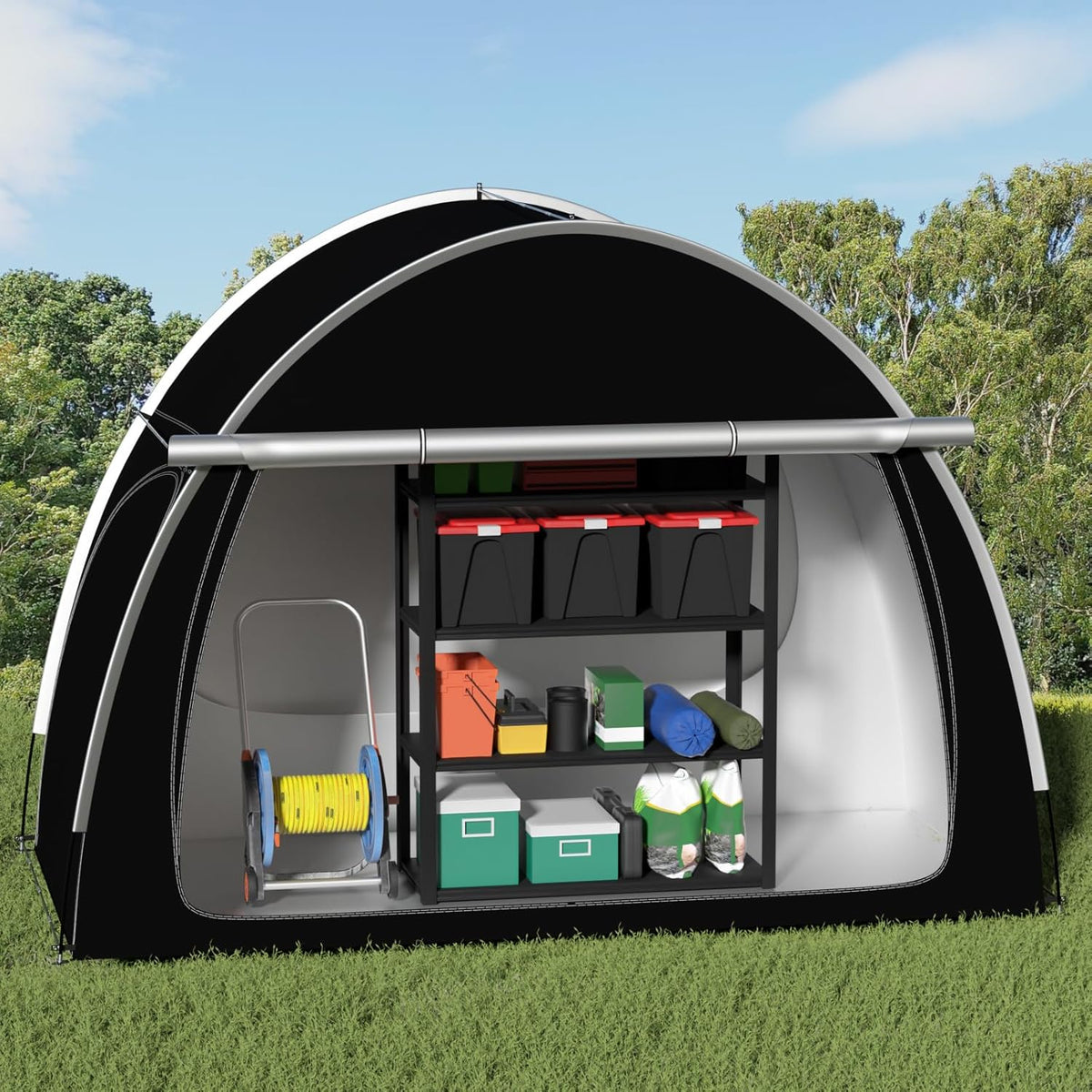 SUV Auto Tent, SUV Campingtent met Drie Deuren die aan alle Drie de Zijden Opengaan, Waterdichte en UV-Bestendige Grote Ruimte Autotent Achterklep voor Kamperen, EU-QCZP-BK