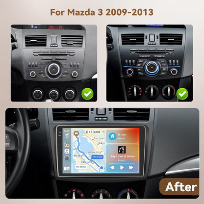 Autoradio Mazda 3 – Multimedia Systeem – Navigatie – Bluetooth Radio – DAB+ Radio – 9 Inch Touchscreen – Draadloos CarPlay & Android Auto