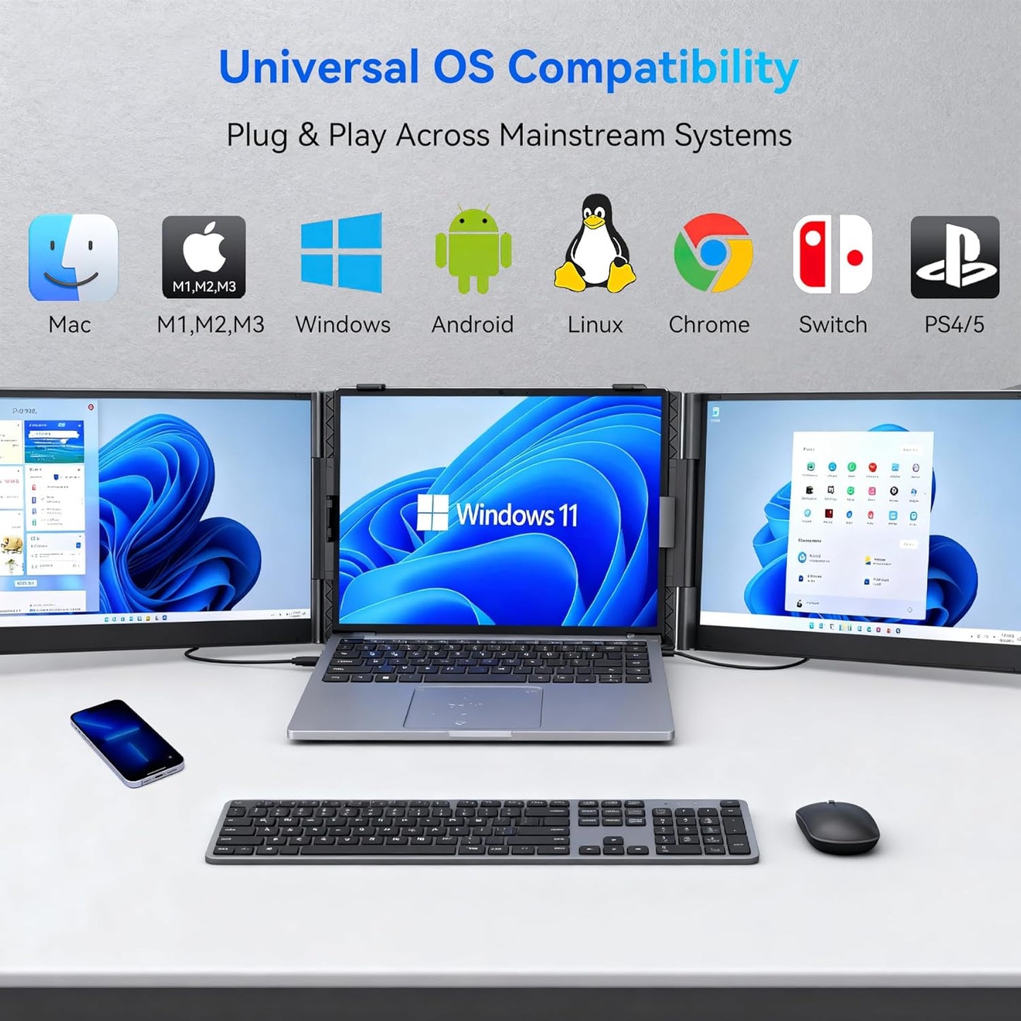 Draagbaar Scherm – Extra Monitor – USB-C Scherm – Laptop Scherm – Full HD Display – 14 Inch Ultra Dun & Lichtgewicht – TÜV Low Blue Light Bescherming